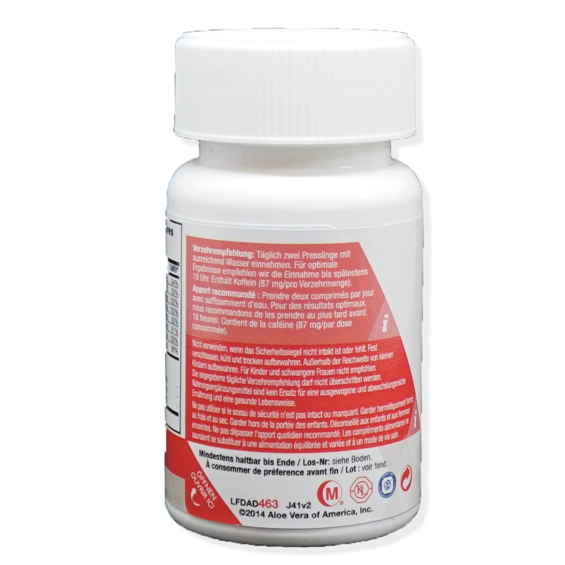 Forever Therm, Nahrungsergänzungsmittel, Vitaminkomplex, Grüner-Tee-Extrakt, Koffein, Energiestoffwechsel anregen, Vitalität, glutenfrei (60 Presslinge)