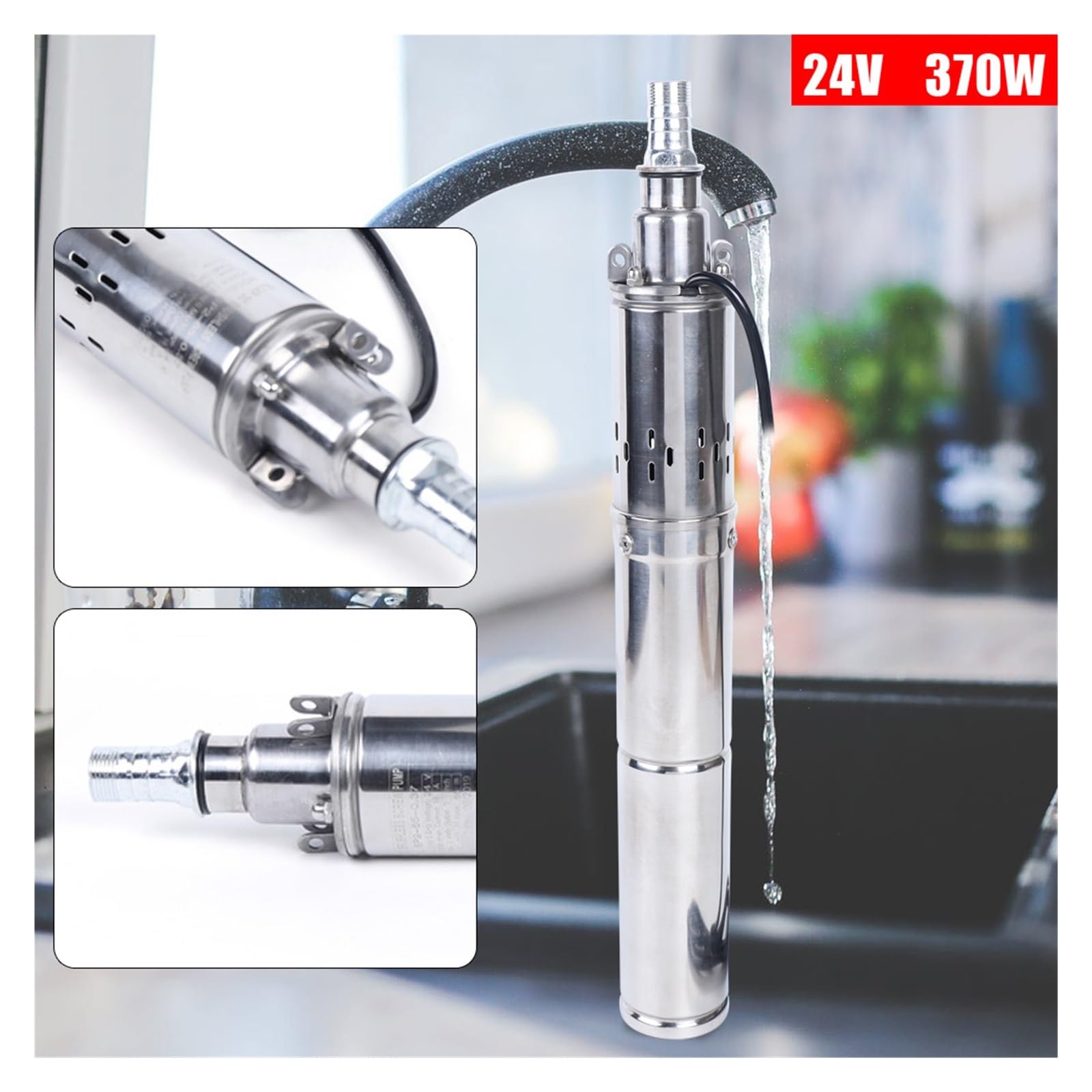 Słoneczna pompa wodna, 24 V pompa wodna zasilana energią słoneczną farma ranczo zatapialna pompa głębinowa do stawów, ogrodu, akwarium