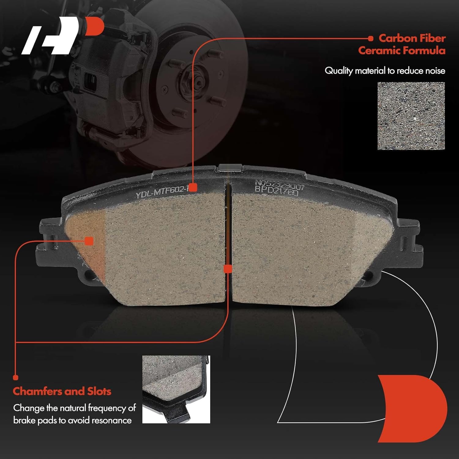 A-Premium 11.14 inch (283.1mm) Front Vented Disc Brake Rotors + Ceramic Pads Kit Compatible with Select Toyota Models - Corolla 2019-2022, Prius Prime 2020-2022, 6-PC Set