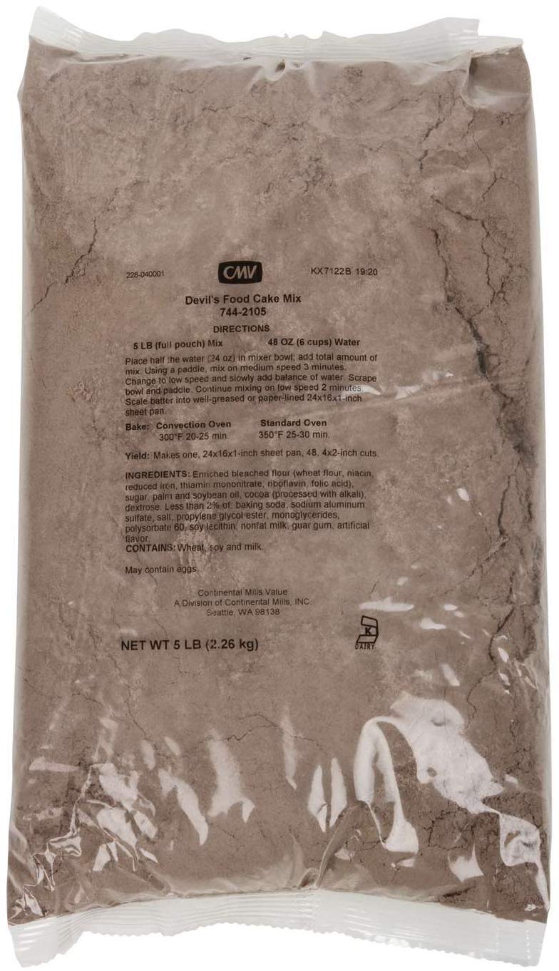 Devils Food Cake Mix by Continental Mills – 80 Ounces, Pack of 6