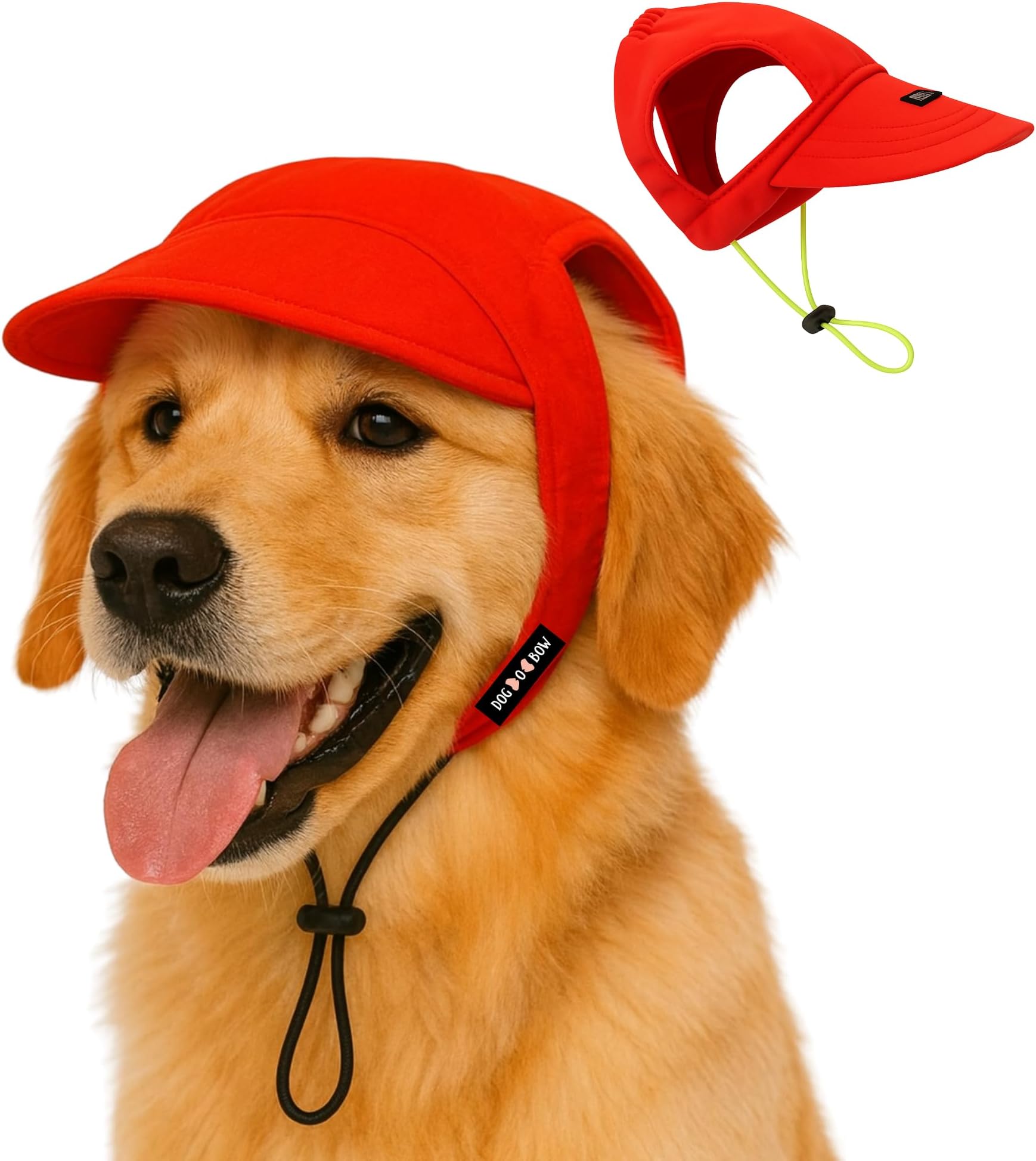 Dog-O-Bow Red Baseball Cap for Dogs | Stylish, Comfortable Cap (Large)