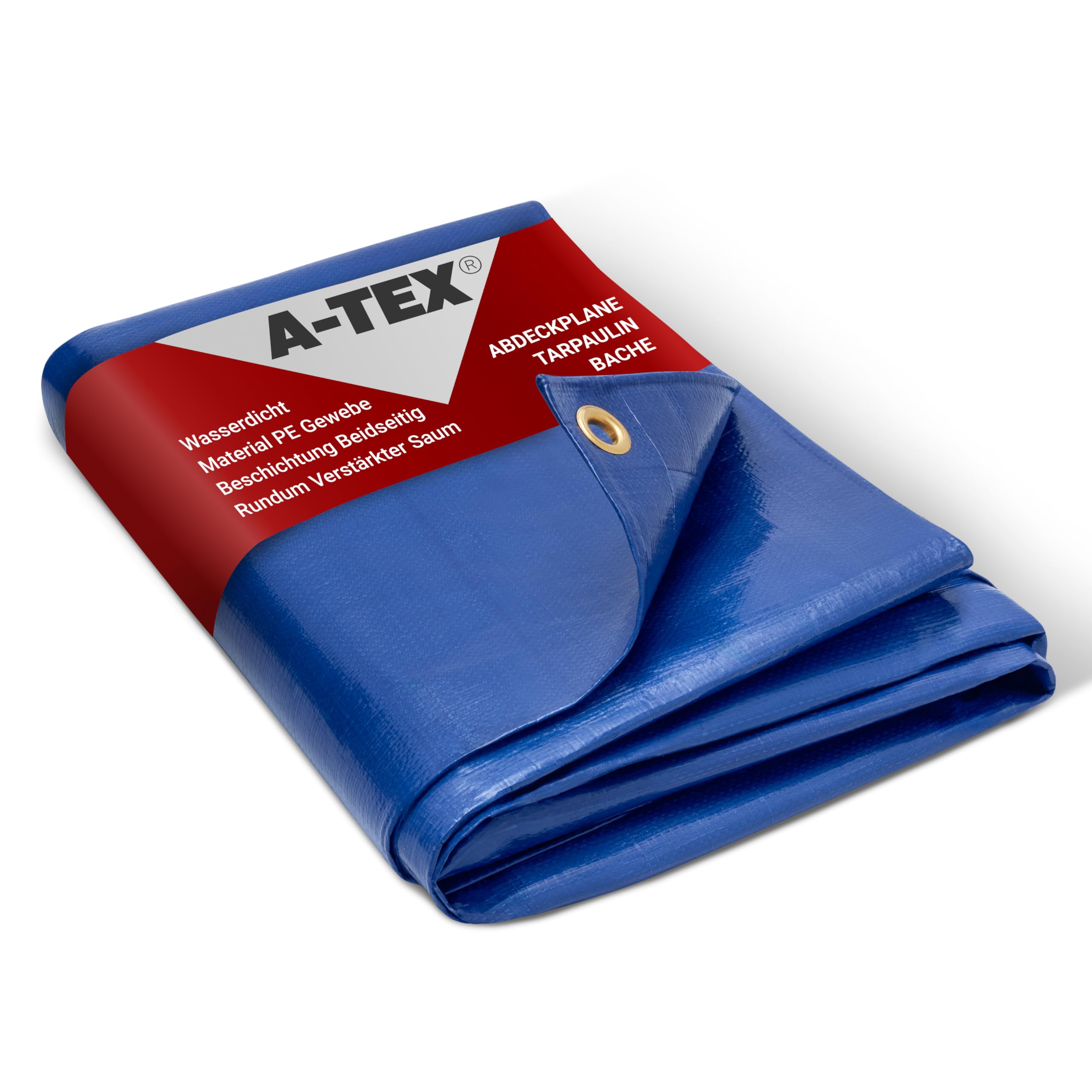 A-TEX Abdeckplane 260g/m² Blau 2 x 3 m | Abdeckplane mit Ösen und wasserdicht