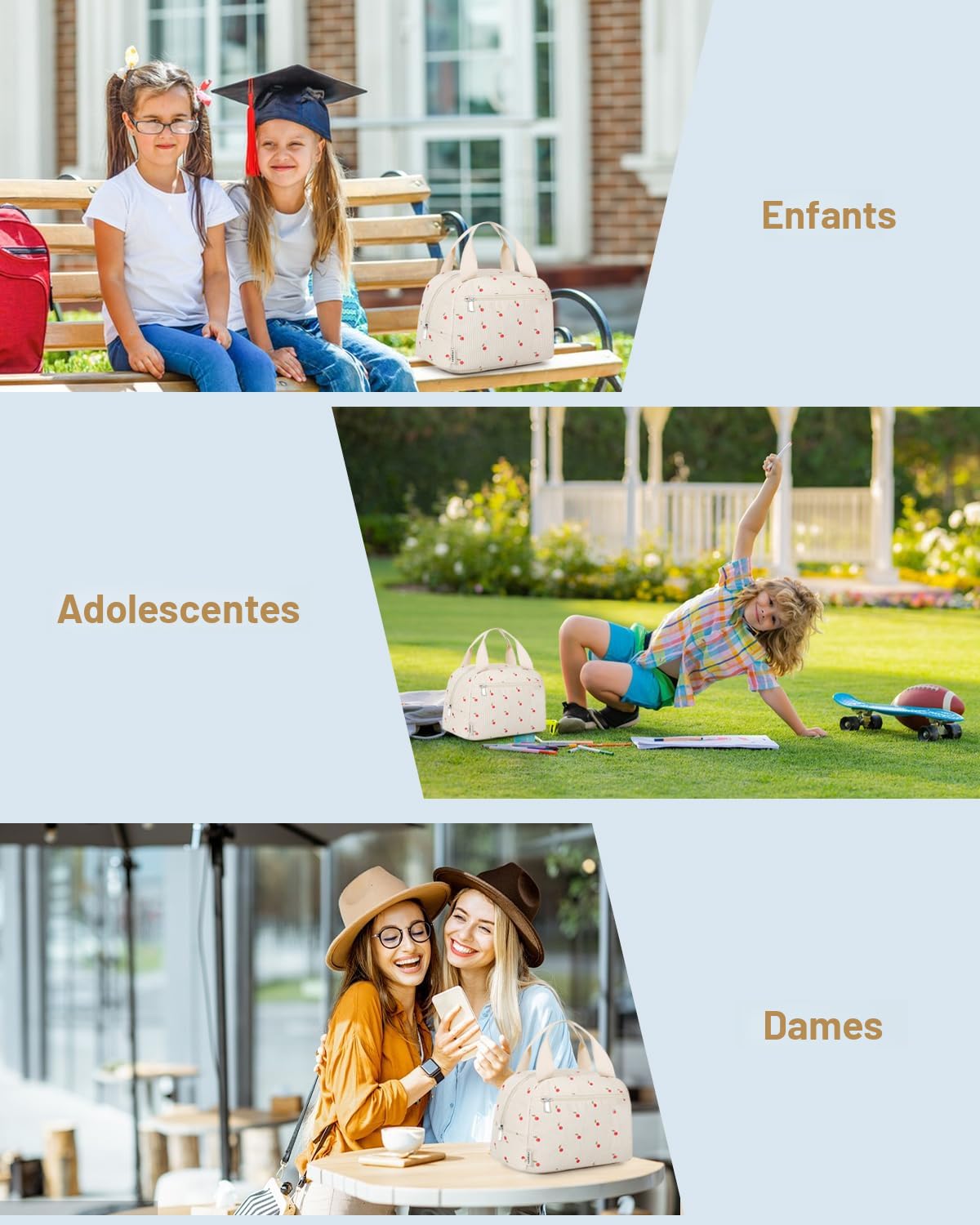 Joli Sac à Déjeuner Isotherme Pour Filles Et Femmes, Sac Fourre