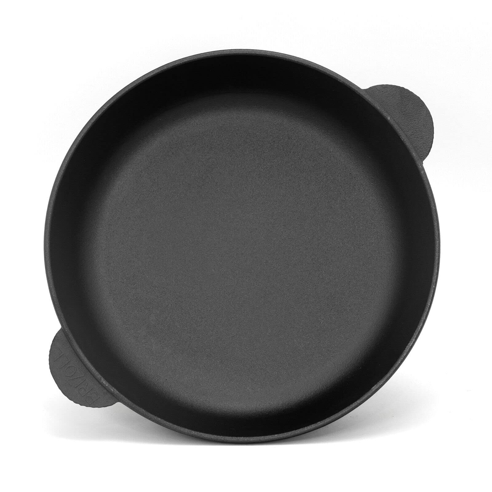 4BIG.fun Ø30cm Padella in ghisa - con due manici - pentola - servire - friggere per barbecue - gas - tutte le fonti di calore compresa l'induzione - utensile da cucina sicuro per interni ed esterni