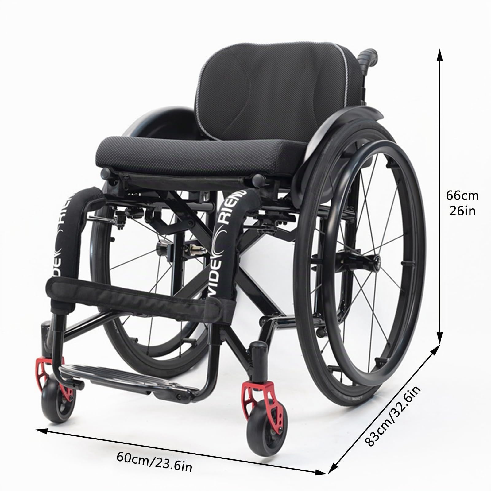 Silla de Ruedas Ligera de Aleación de Aluminio para Adultos - Plegable, Deportiva, Autopropulsada, Manual - Ayuda de Movilidad