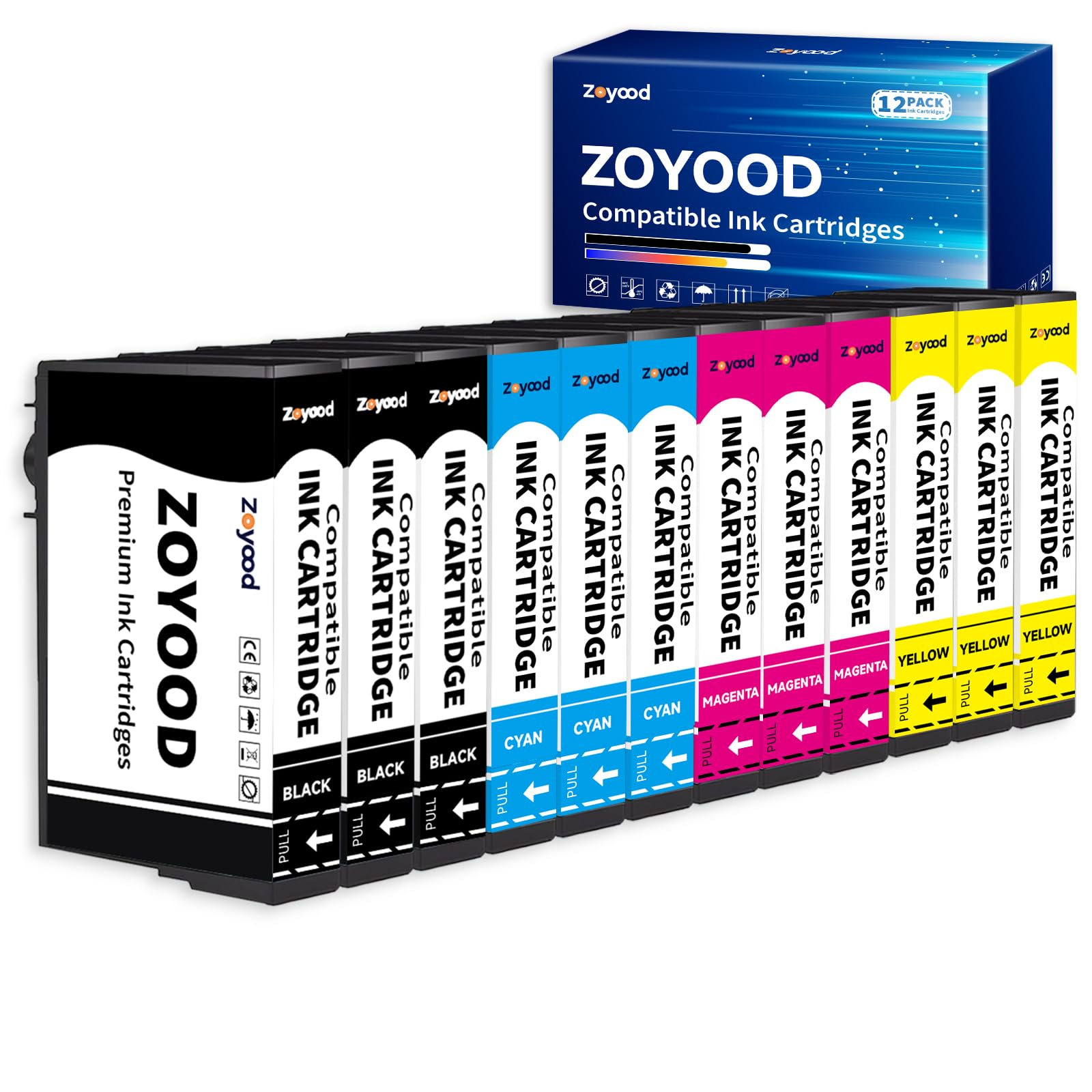 Zoyood Kompatibel 604XL Multipack Kompatibel mit Epson 604 Patronen 604 XL für Expression Home XP-2200 XP-2205 XP-3200 XP-3205 XP-4200 XP-4205 Workforce WF-2910 WF-2930 WF-2935 WF-2950 (12er-Pack)