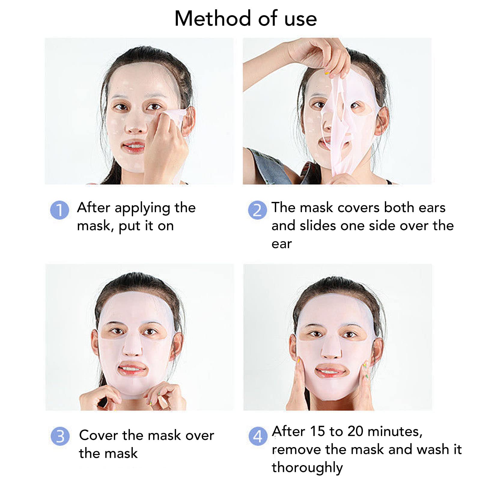 Herbruikbare Panda Oorhaak Siliconen Gezichtsmasker, Schoonheid Gezicht Hydraterende Masker Cover Voorkom verdamping van het serum Beauty Tool voor Sheet Mask Cover