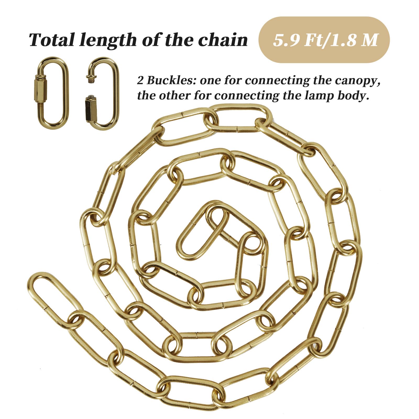 Light Fixture Canopy Kit - 5.9ft Chain & Hardware -3