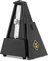 Donner Metrônomo mecânico para piano guitarra tambor violino saxofone músico, ritmo e ritmo de faixa, som alto, movimento de aço, DPM-1, preto