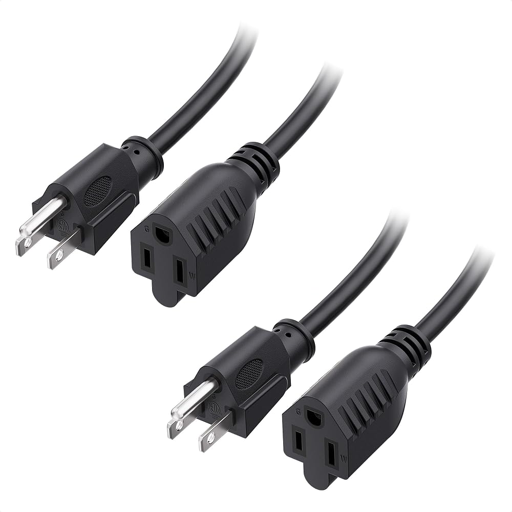 [ETL Listed] Cable Matters 2-Pack 16 AWG 13A Power Extension Cord, 10ft