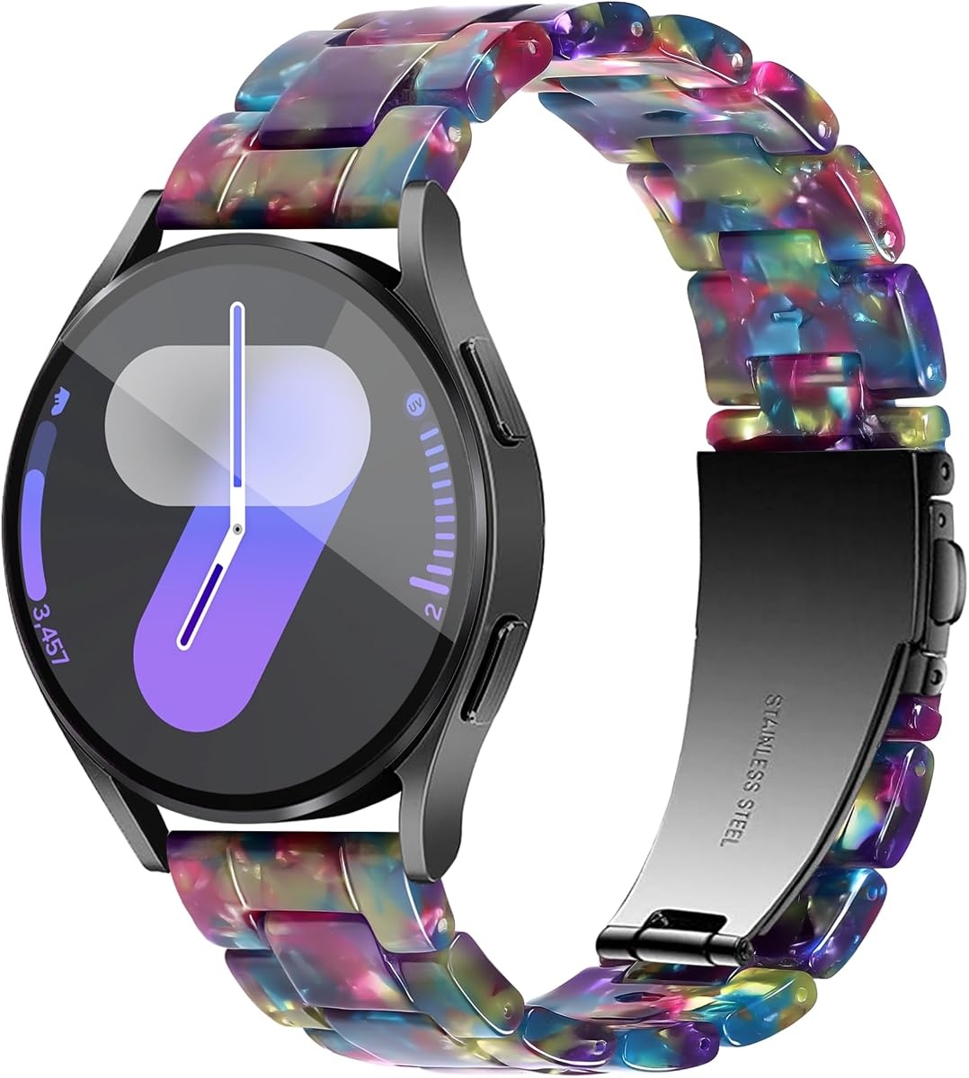 YGTIECS Compatible with Samsung Galaxy Watch 7/6/5/4 40mm 44mm/ 5 Pro 45mm/ Watch 6/4 Classic 43mm 47mm 42mm 46mm/ Active 2 44mm 40mm, 20mm Soft Resin Replacement Samsung Watch Bands