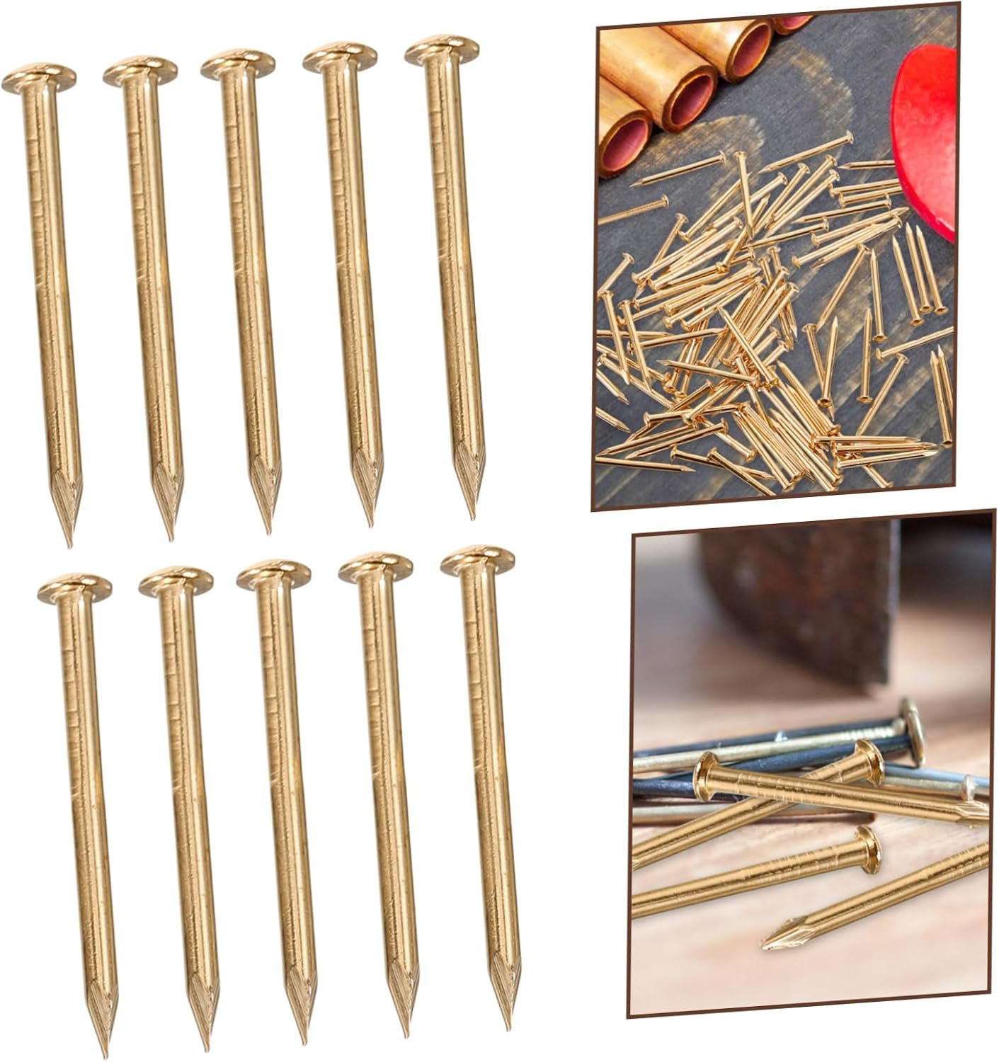 OSALADI 300pcs Furniture Accessory Nails Brass Decorative Nails for DIY Boxes Craft Projects