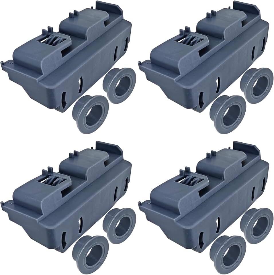 WD28X27241 Dishwasher Lower Rack Carrier and Roller Kit for GE Dishwasher Lower Rack Wheels Assembly WD12X10438, WD12X10439, WD12X10446, WD12X10447, WD12X22656, WD12X22657 (4Pcs)
