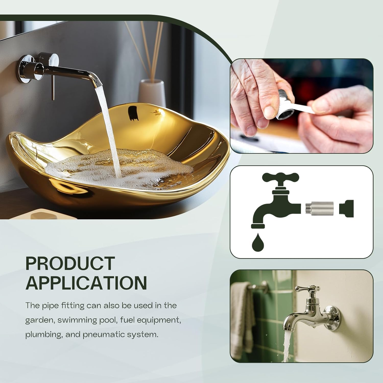 Shower Head Extension Arm, 304 Stainless Steel G1/2 Male to Female Thread 20mm/0.79" Length Extender Pipe Fitting Nipple for Showers, Faucets, and Plumbing with PTFE Thread Seal Tape 3 Pack