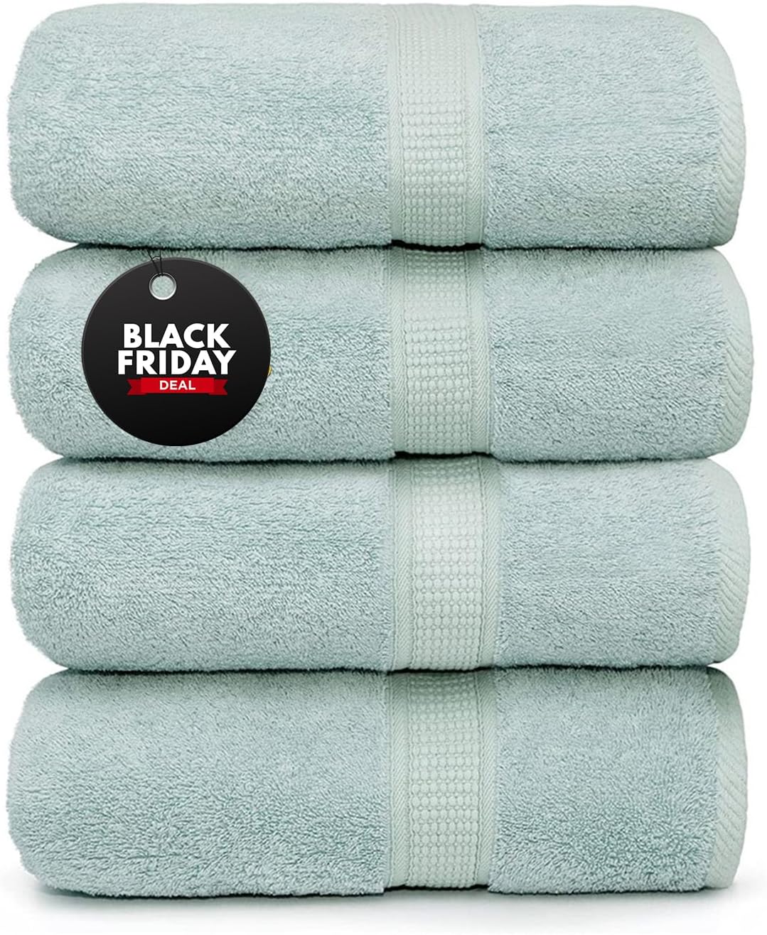 Amazon.com: Hawmam Linen Light Green Bath Towels and Hand Towels 8-Pack ...