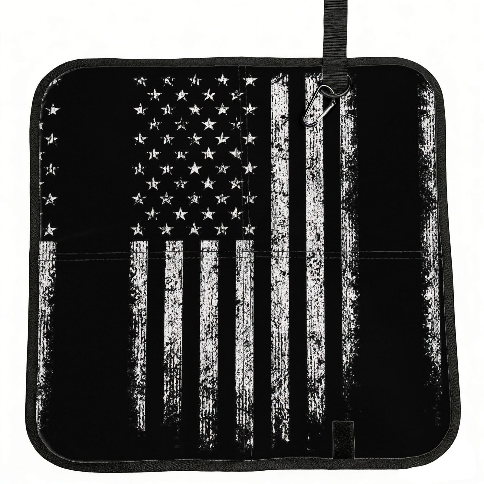 OKFSTY American Camouflage Print Fold Away Seat Cushion Portable Outdoor Pad Polyester Bleacher Bench Mat Travel Picnic Pad