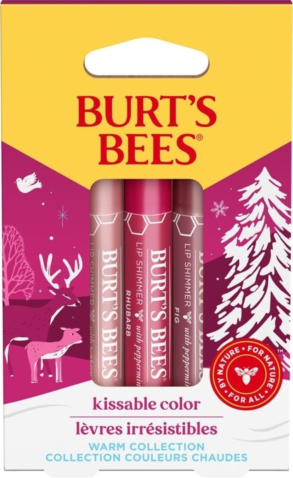 Gift Set, 3 Lip Shimmers in Peony, Rhubarb and Fig Shades, Kissable Colour, 3x2.6g, Multi, 11.05 grams, 3.0 count