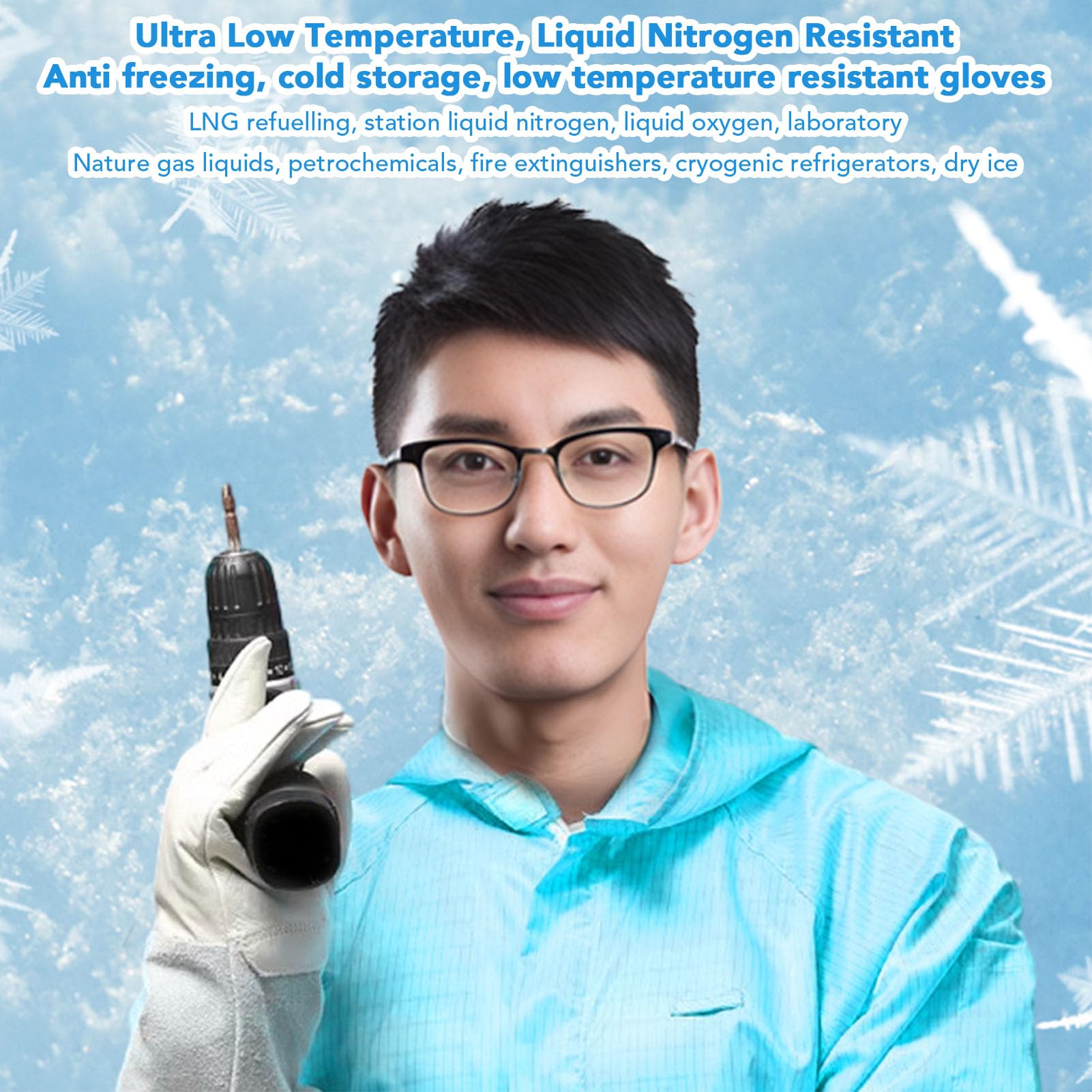 Xiuganpo 23.6in Ultra Long Cryogenic Gloves,Thickened Liquid Nitrogen Protective Cowhide Gloves,Multifunctional Anti freeze Safety Work Glovesfor Laboratory, Cold Storage