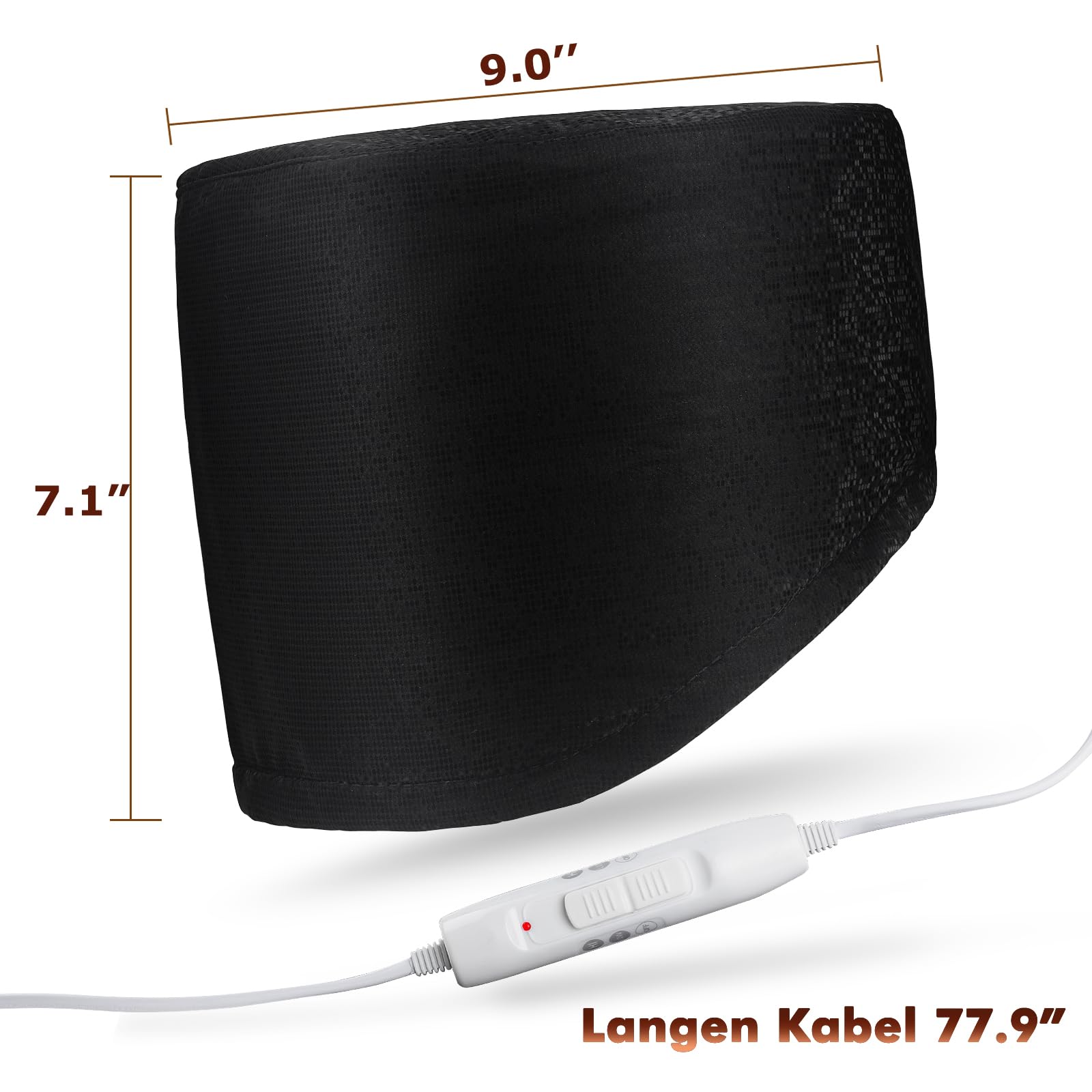 Totofac Gorro Termico Peluqueria, Gorro Calor Pelo termico, Gorro Termico para Mascarilla con 2 modos de temperatura (Black) — view 6