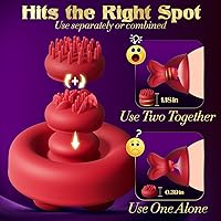 Vista 5 de Juguetes sexuales. Vibrador de pezones para mujeres - Juguetes de estimulación de pezones 5EN1 con 10 modos de rotación amasadora, 4 cabezales