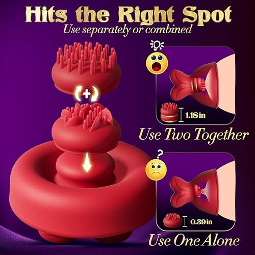 Miniatura 5 de Juguetes sexuales. Vibrador de pezones para mujeres - Juguetes de estimulación de pezones 5EN1 con 10 modos de rotación amasadora, 4 cabezales de
