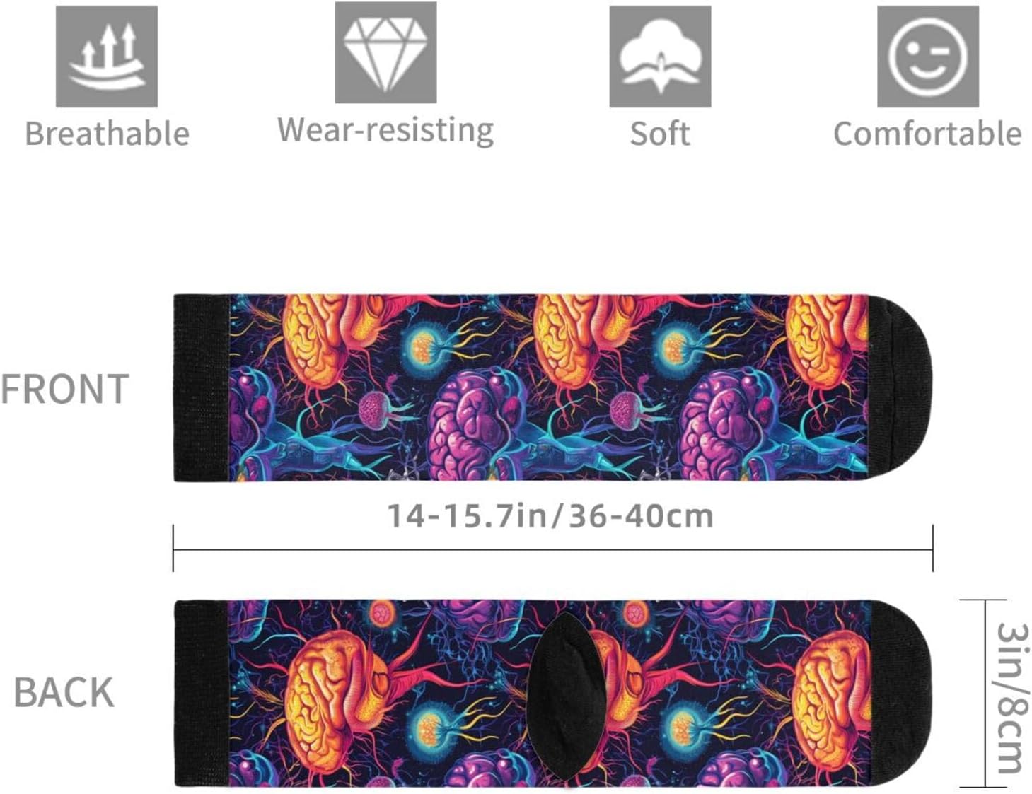 Police Funny Novelty Socks Casual Athletic Crazy Crew Socks For Women Men - Image 6