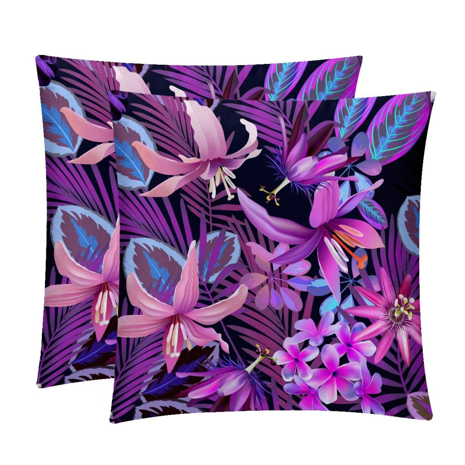 Housse de coussin lombaire pour soulager le dos déco fleurie lot de 2