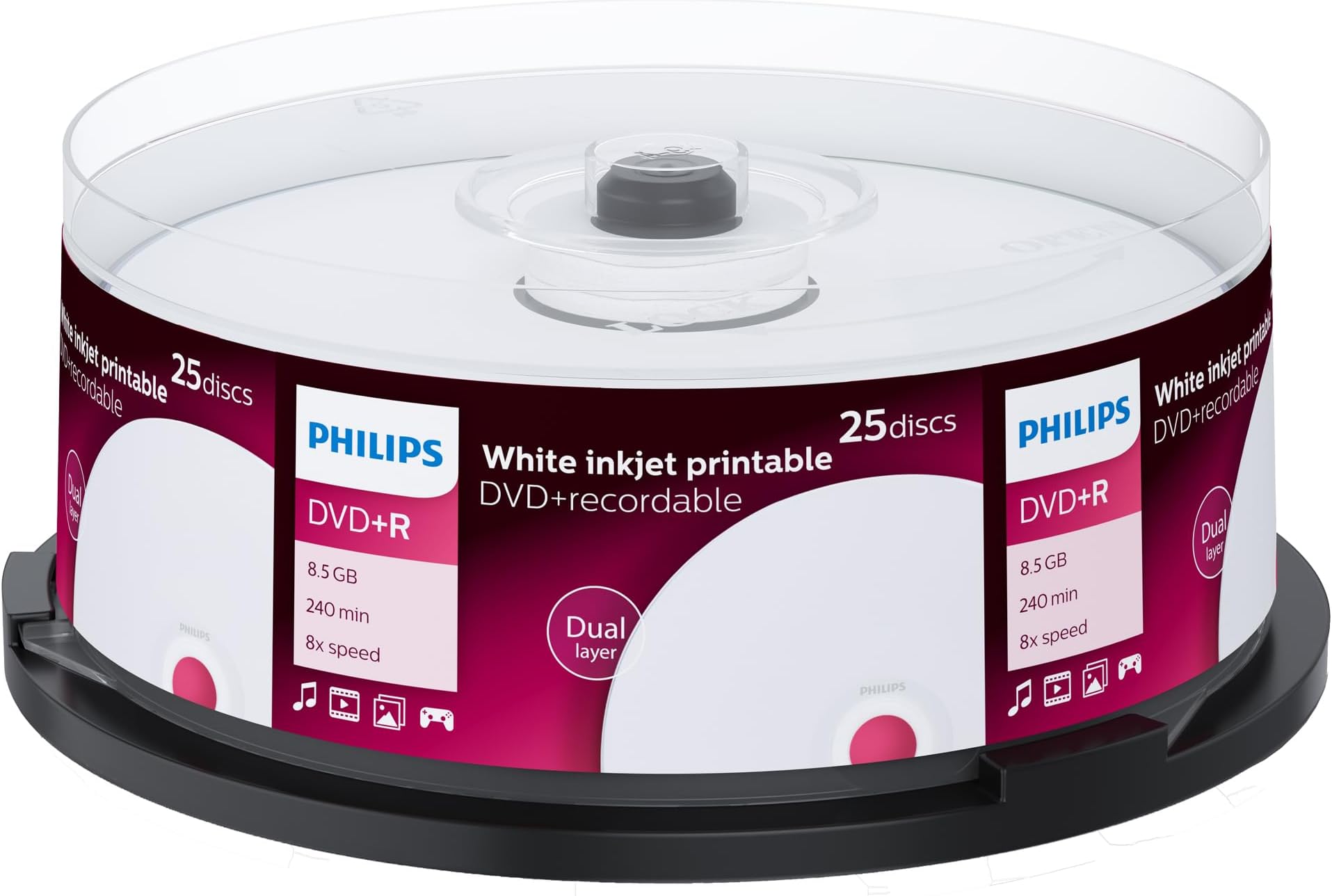 DVD+R DL x 25-8.5 GB Black Discs