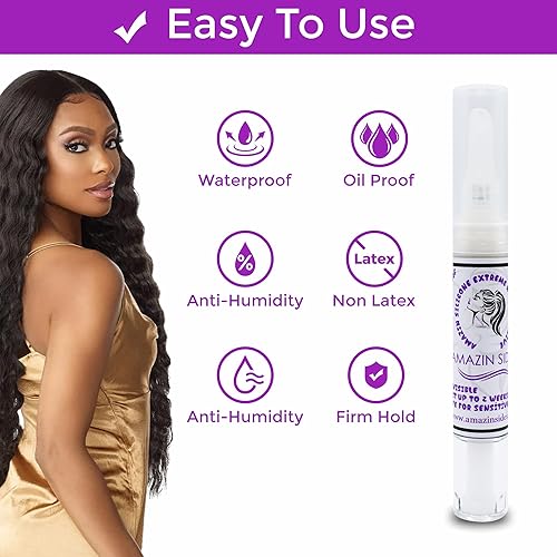 Miniatura 2 de Lápiz de pegamento para peluca, pegamento portátil de silicona súper sujeta, pegamento adhesivo invisible de alto punto de fusión para pelucas de