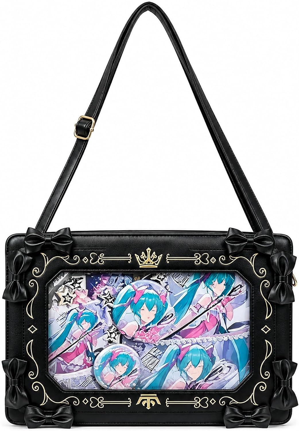 Ita Bag for Girl Anime Shoulder Crossbady Bag with Pin Display for Cosplay