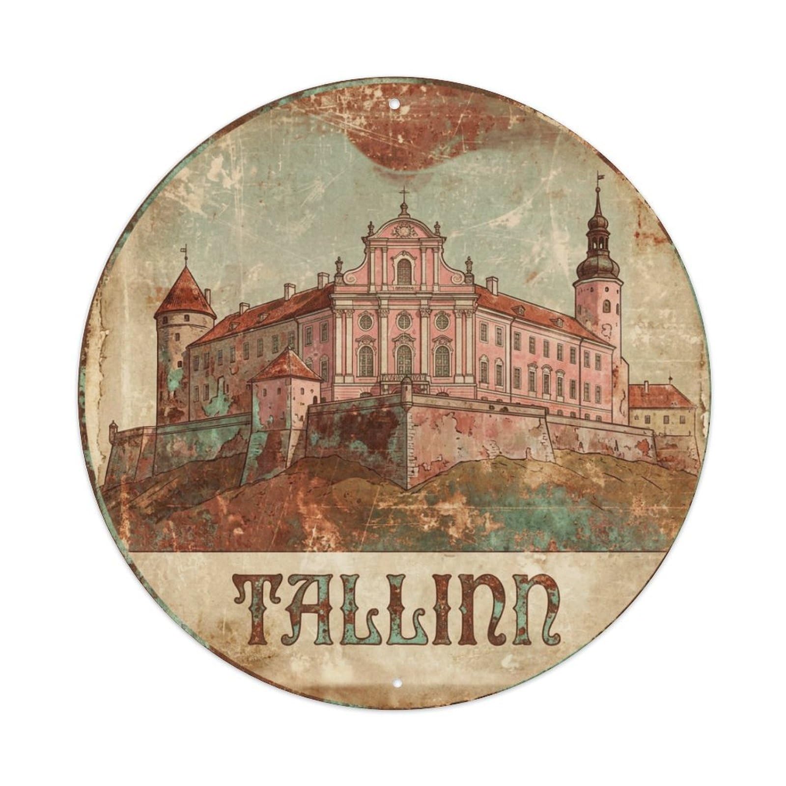 Galvaxio Style Vintage Travel Estonia Tallinn Metal Tin Sign