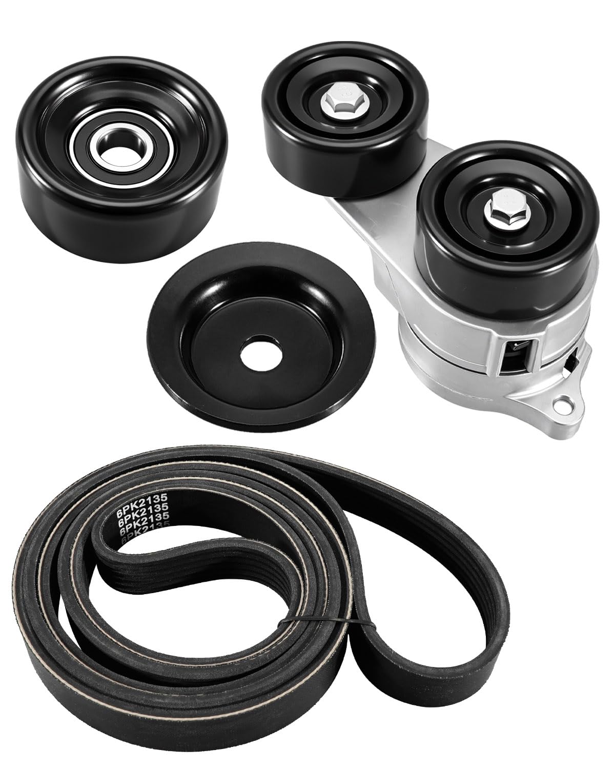 Tesnioner Pulley Serpentine Belt Drive Kit Fit for Honda Crosstour 2012 Pilot 2012 2015 Odyssey 2011-2017 Ridgeline 2012-2014 Replace 39142 36112