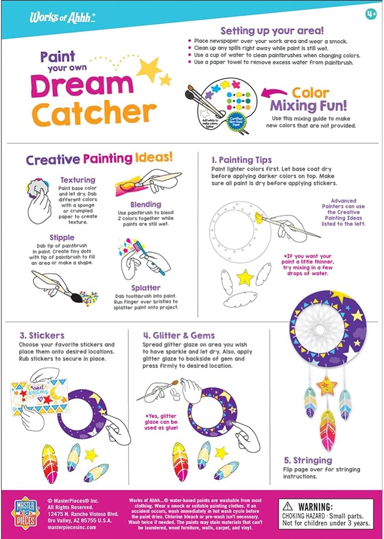 Works of Ahhh... Craft Set - Dream Catcher Classic Wood Paint Kit