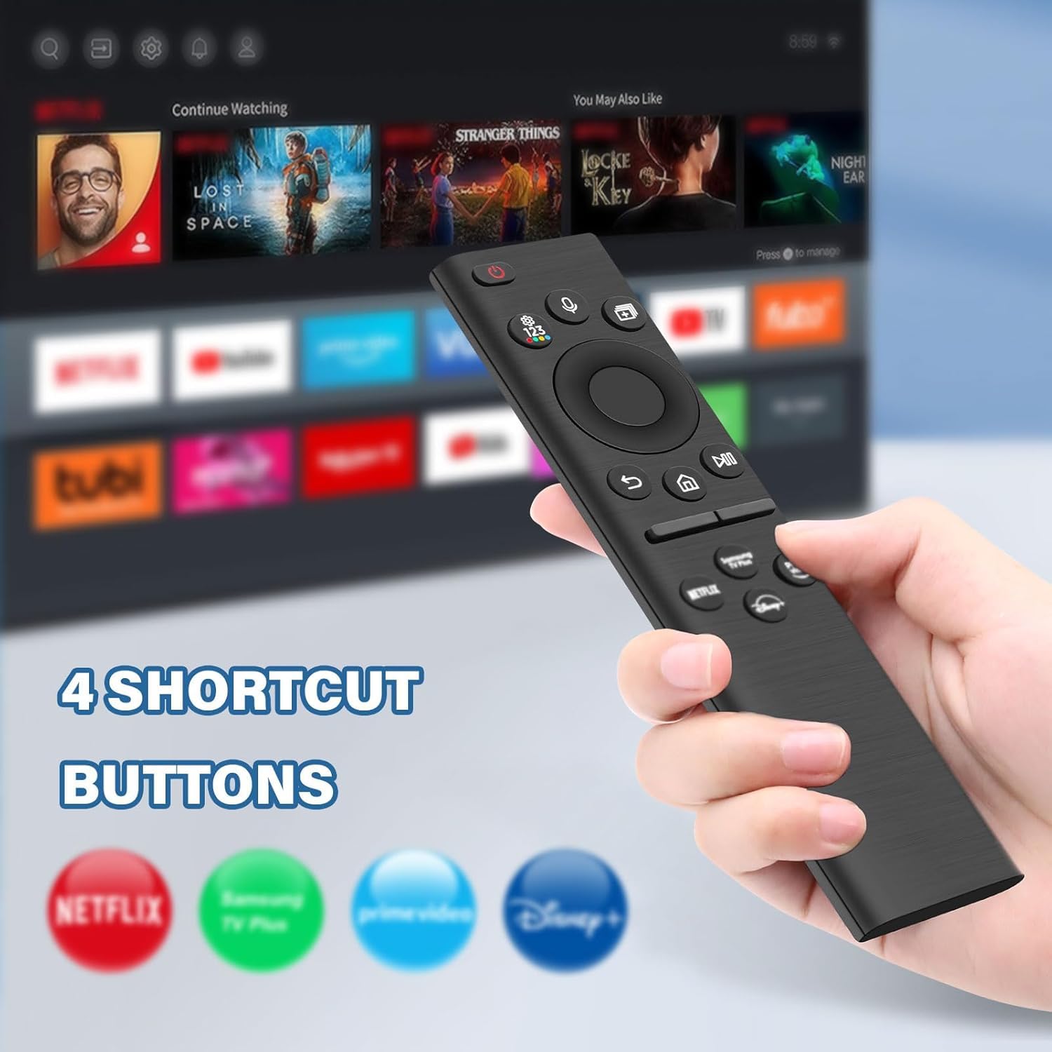 BN59-01385A Telecomando di Ricambio per Samsung, Telecomando Vocale di Ricarica Solare per Samsung Smart TV, Compatibile con 2021-2022 Smart 4K HD TV
