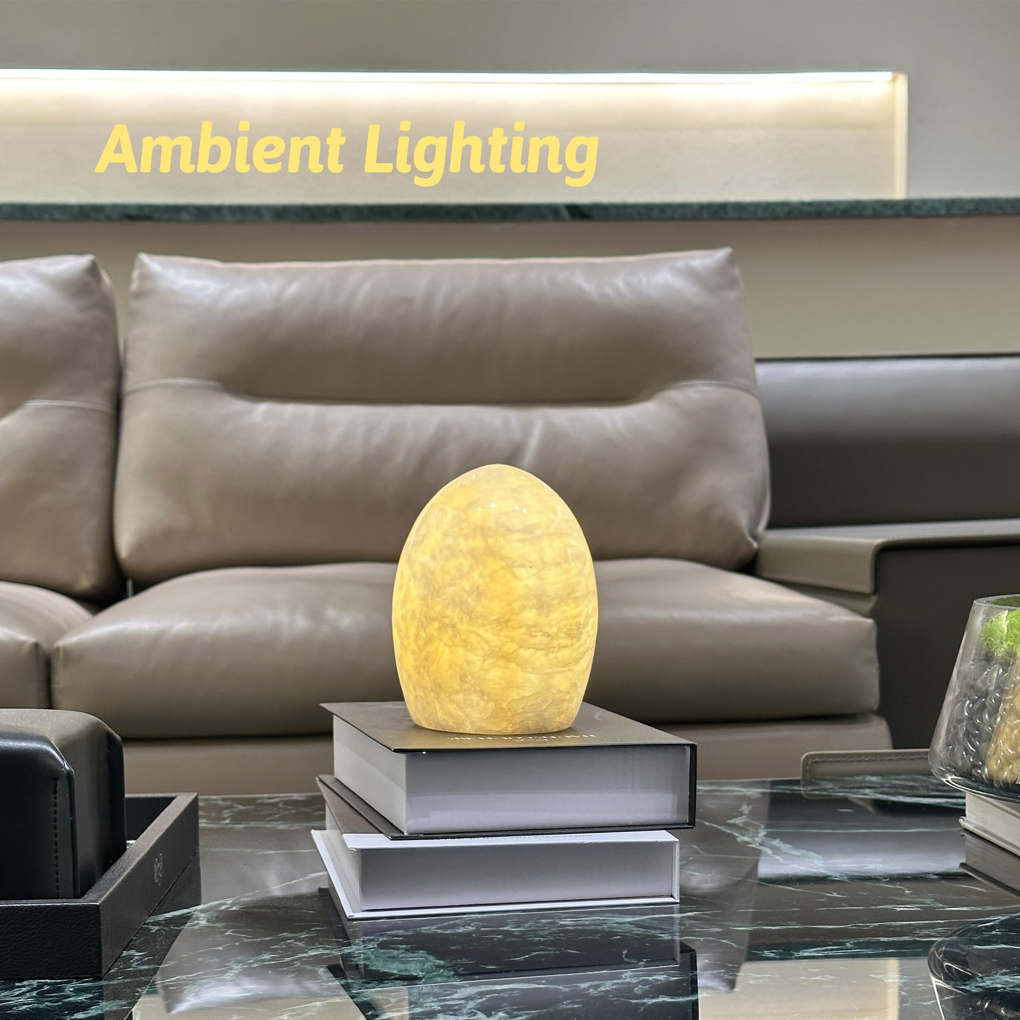 Lampada da tavolo a forma di uovo di Pasqua in marmo, lampada da tavolo da scrivania, comodino, lampada da comodino per soggiorno, 3 livelli di luminosità, luce notturna a LED per ufficio, patio
