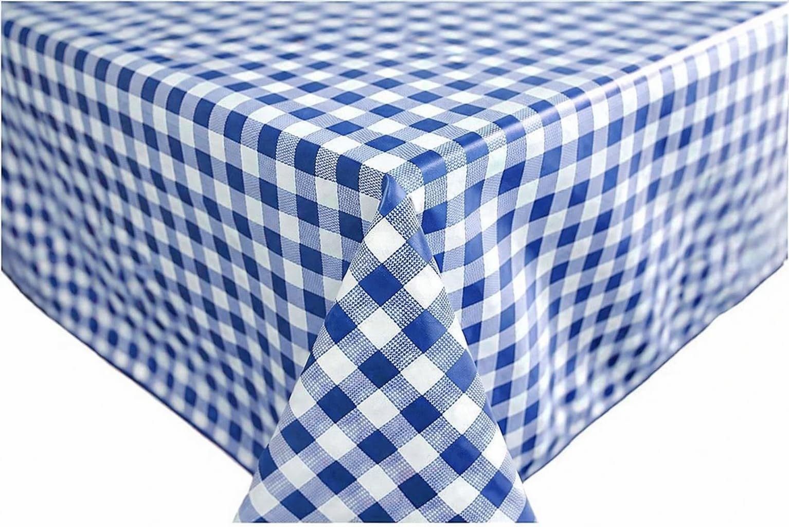 Home Direct Wipe Clean Table Cloth Oilcloth PVC Tablecloth Table Cover Protector Gingham Check 100cm x 140cm 39x55 (Blue)