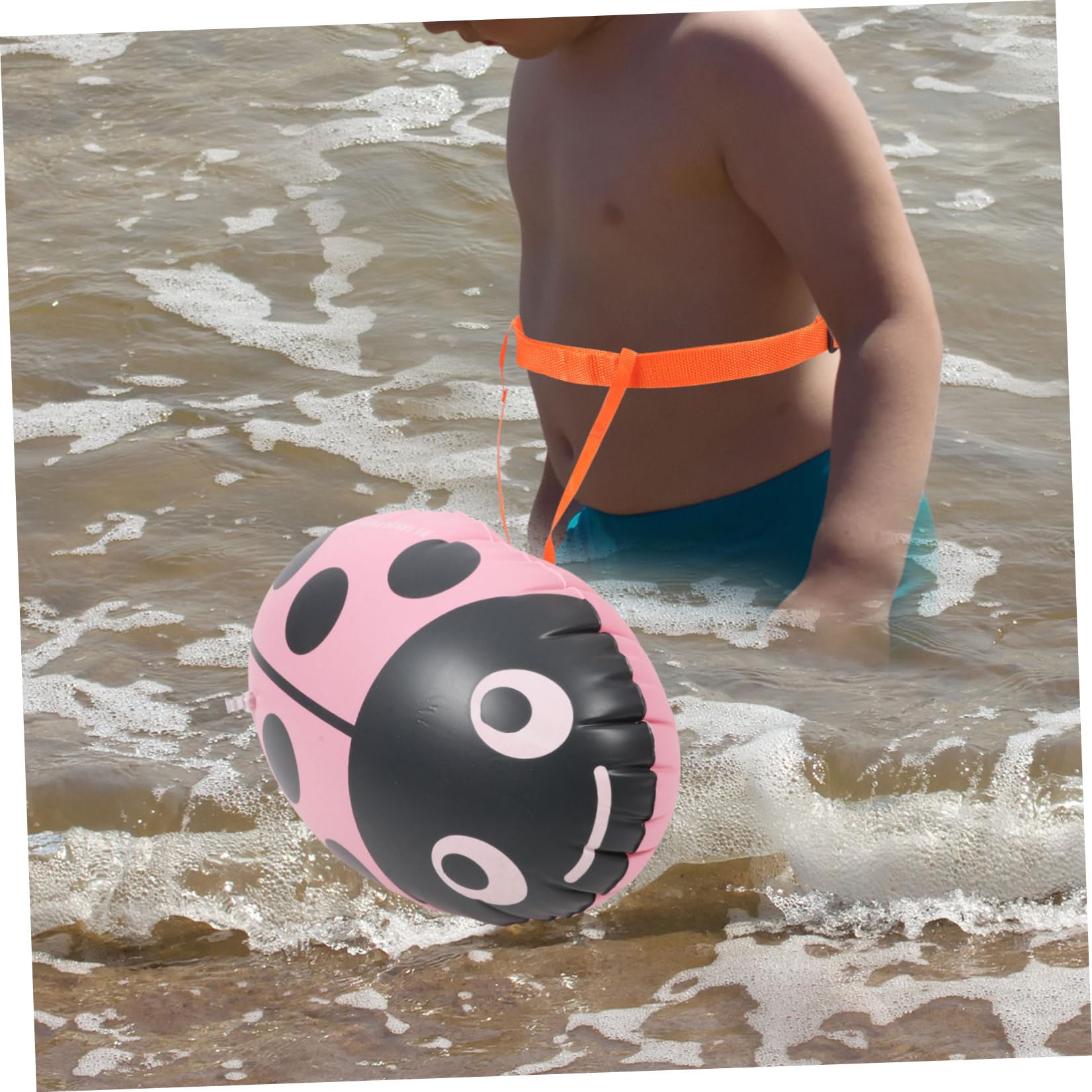Boa da Nuoto Gonfiabile Doppio Airbag Spesso Design Coccinella, Galleggiante per Principianti per Vacanze Estive e Sicurezza in Piscina