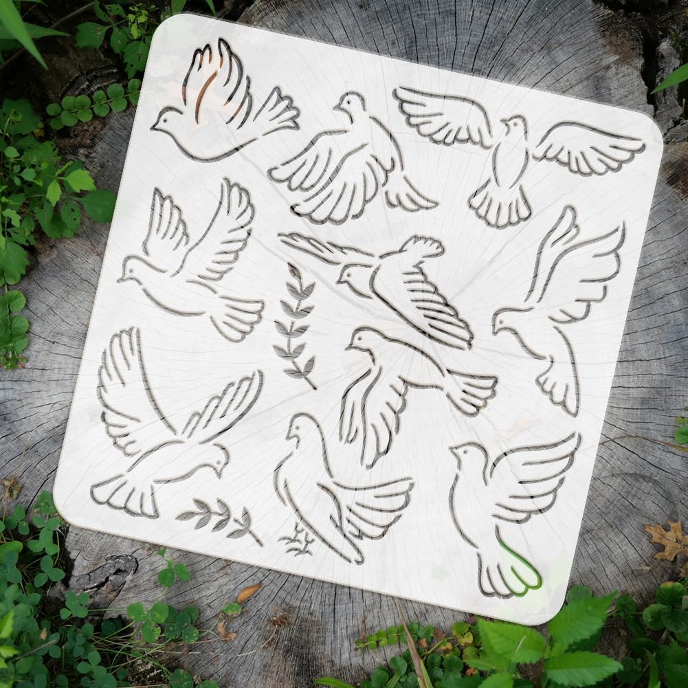 Pochoirs Réutilisables En Forme De Branche D'oiseau Pour
