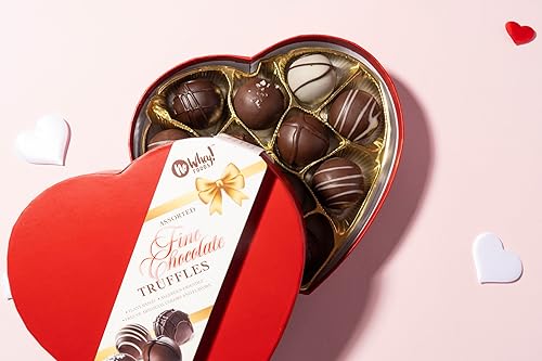 Miniatura 7 de Vegano, sin gluten caja grande de corazón de trufa de chocolate (24 piezas)  Caramelo de chocolate para el día de San Valentín apto para alérgicos