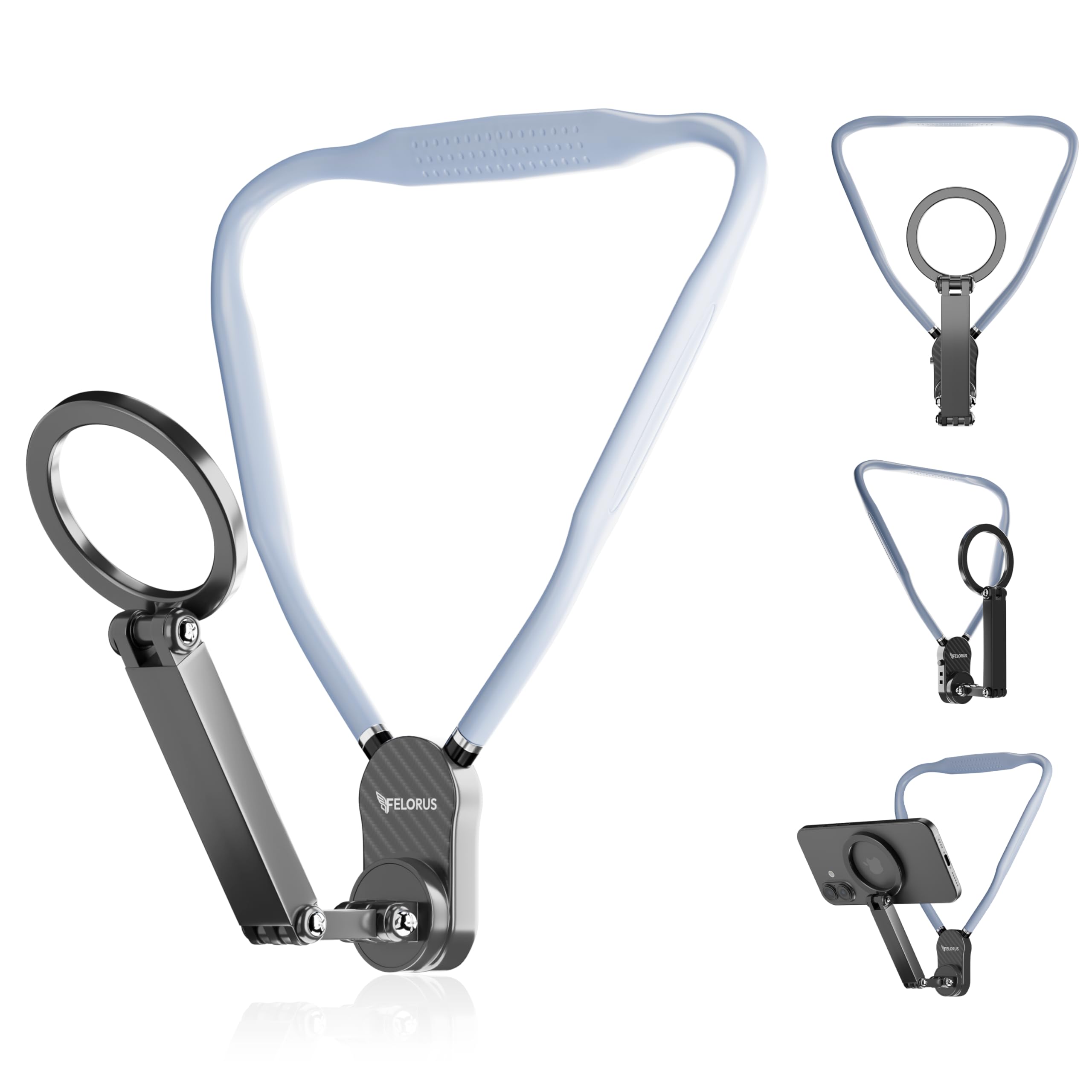 Magnetic Neck Phone Mount, Compatible with MagSafe & Non-MagSafe Phones, Hands-Free Wearable Phone Mount for Content Creation, POV Videos, Vlogging, Live Streaming, Cooking & Multitasking.-image-25