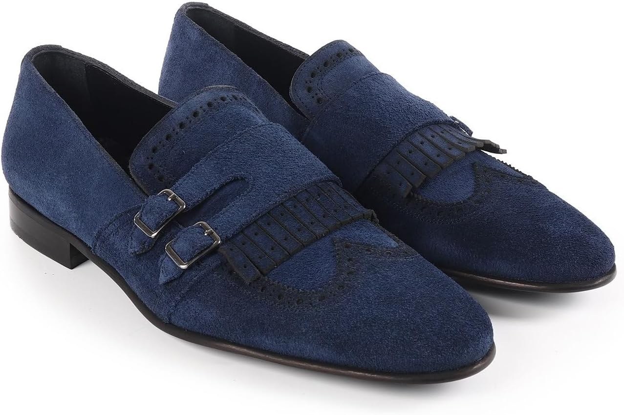 Nexus Double Monk Wingtip Shoes Navy