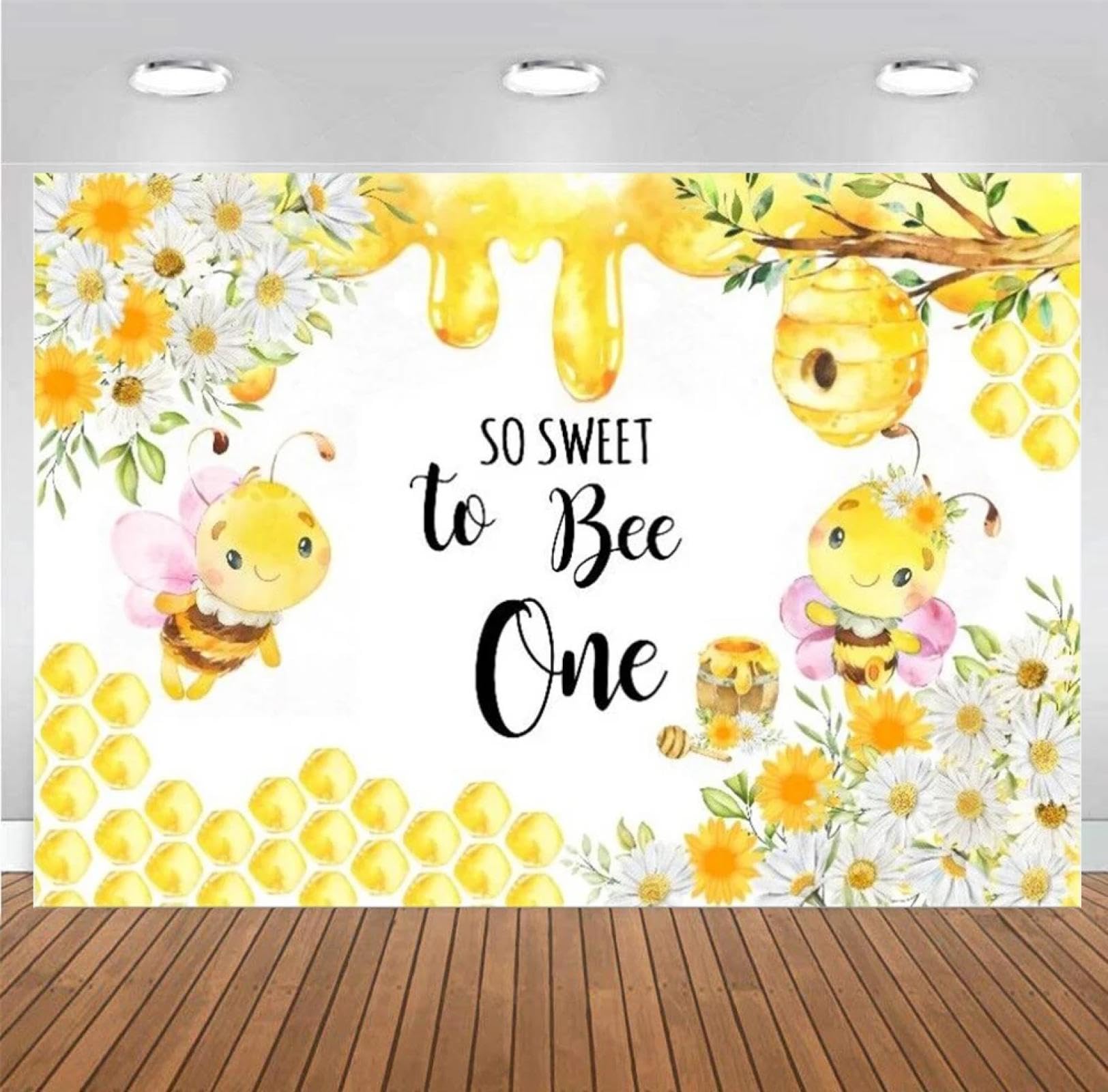 So Sweet to Bee One Backdrop dla noworodków Baby Shower dla dziewczynek Happy Birthday Party Fotografia tło fotocall baner fotograficzny