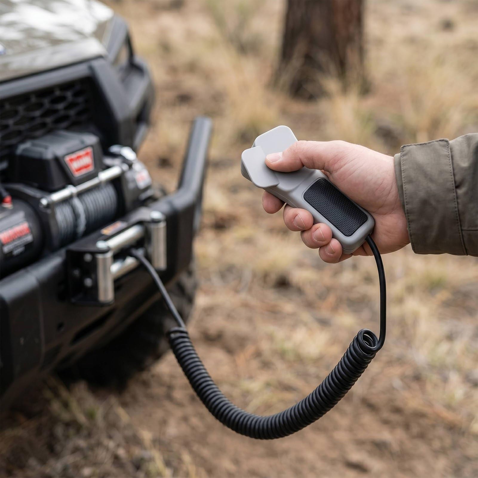Telecomando per Verricello Portatile con Impugnatura in Gomma di Ricambio per Verricelli Warn ATV Side X Side 64849, Plug And Play Cablato Lungo 12 Piedi, Design Ergonomico