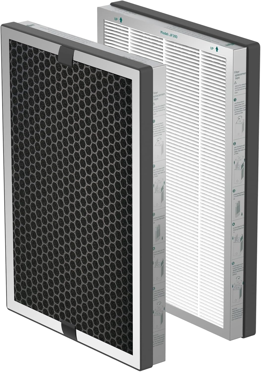 JF260 Air Purifier 2X Filter Replacement, True HEPA with 300g Activated Carbon Air Filter, Made for JF260 JF260S Replace Air Purifiers Filter-image-11