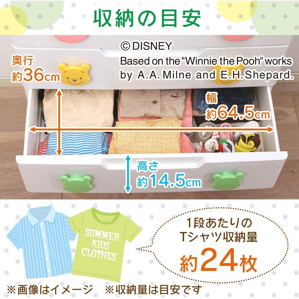 Amazon｜アイリスオーヤマ キッズチェスト 5段 プーさん PHG-725 2個