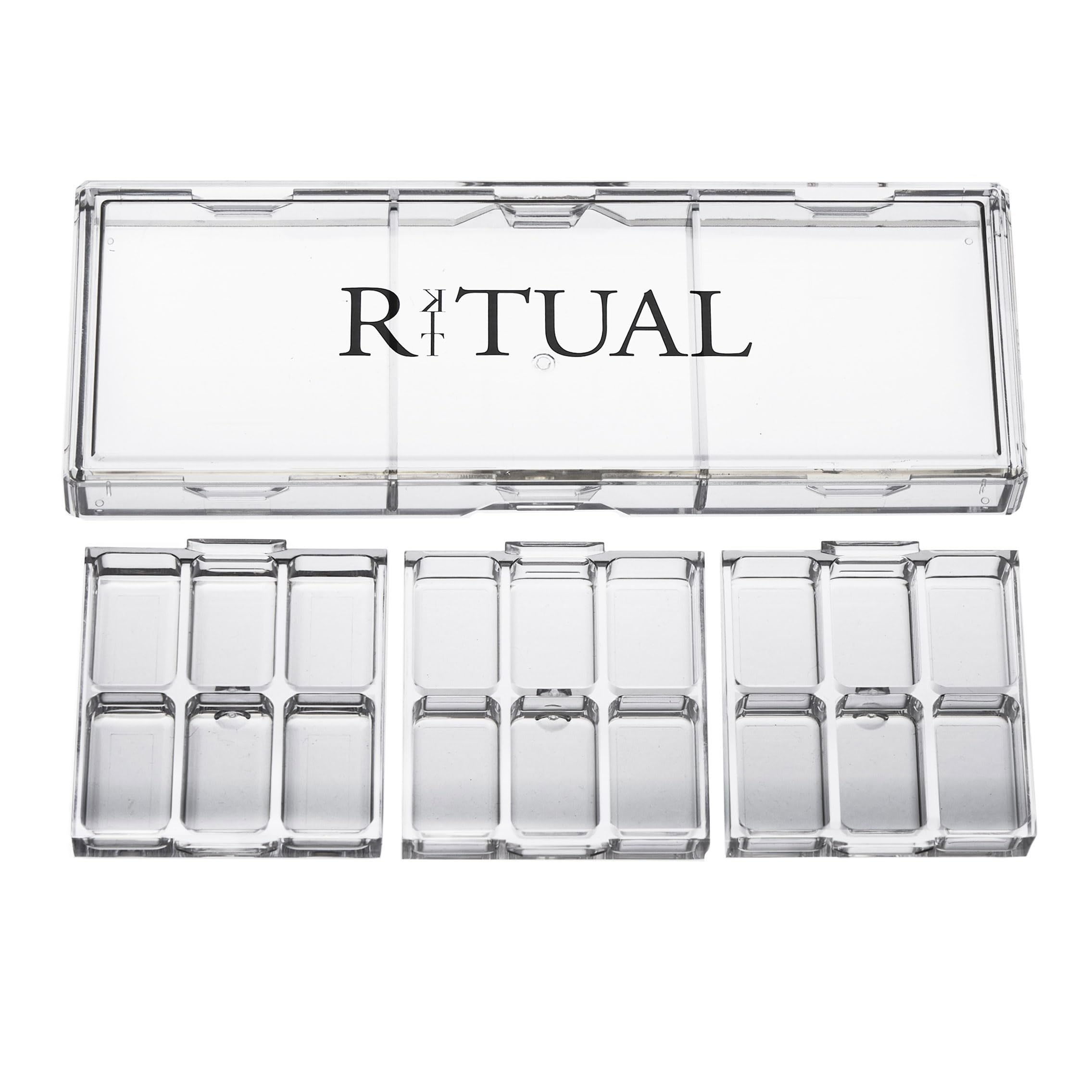 Empty Makeup Palette | 18 Wells | Modular Interchangeable Depotting System | Ritual Pro Palette 3 | 6 Well Bundle, Lipstick, Creams, Alcohol based makeup and paint, watercolor, Gouache, Acrylic paint