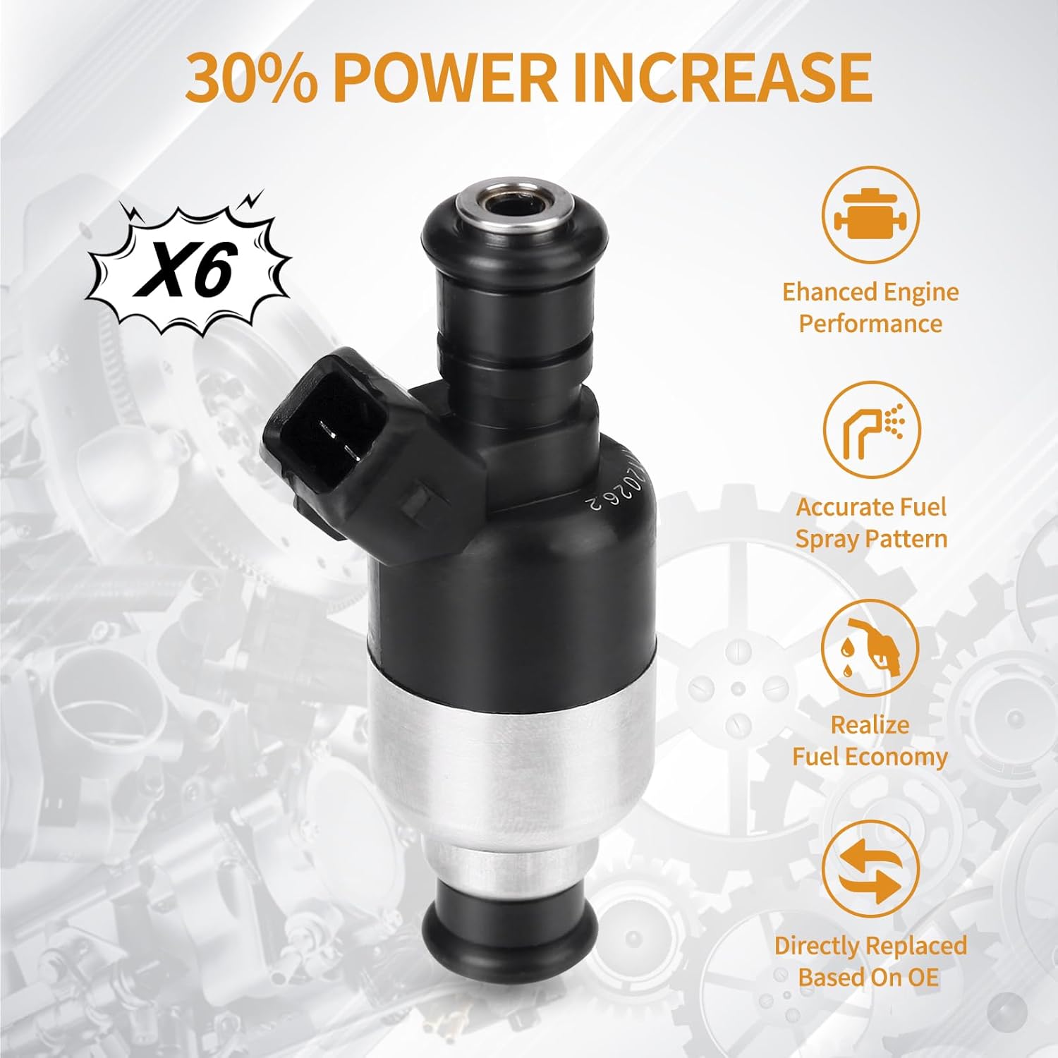 6PCS Fuel Injectors 6 Holes Compatible with Buick Century Regal, for Chevy Malibu Monte Carlo, for Oldsmobile Achieva, for Pontiac Firebird Grand 93-99 V6 3.1L 3.4L Replace#17109826 17103007