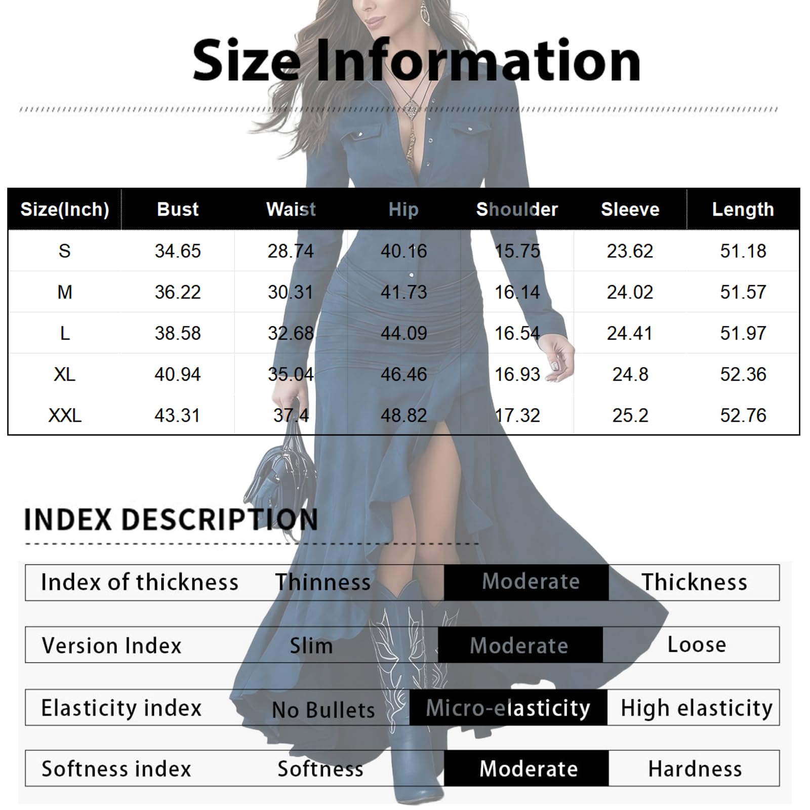 Robe longue de cowgirl boutonnée sur le devant pour femme, manches longues, jupe plissée sur le devant avec ourlet asymétrique à volants asymétriques, ourlet haut et bas, en faux daim, longueur au sol