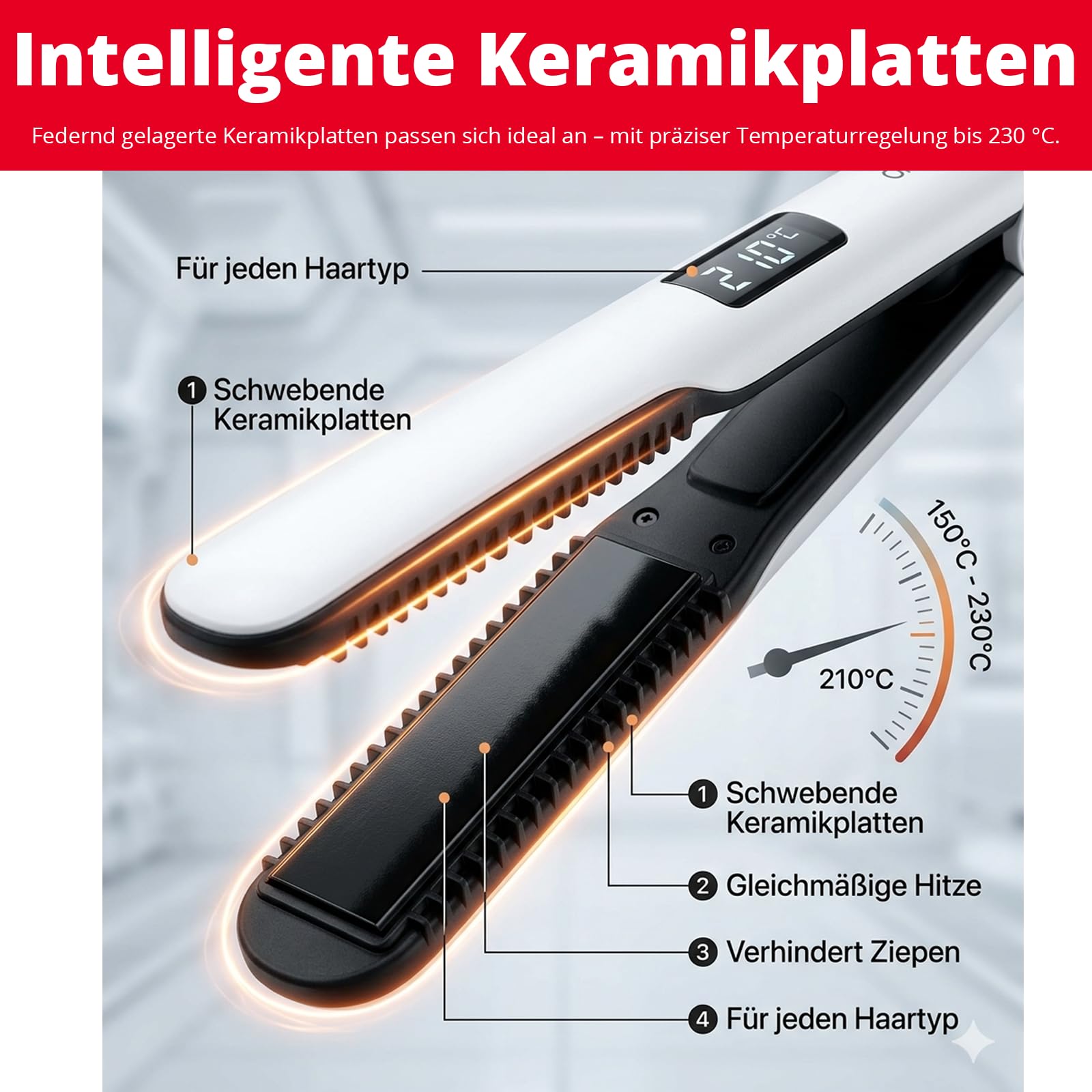 Trisa Steam Style Pro Dampfglätteisen Nano-Dampf Keramik 150-230°C Weiß