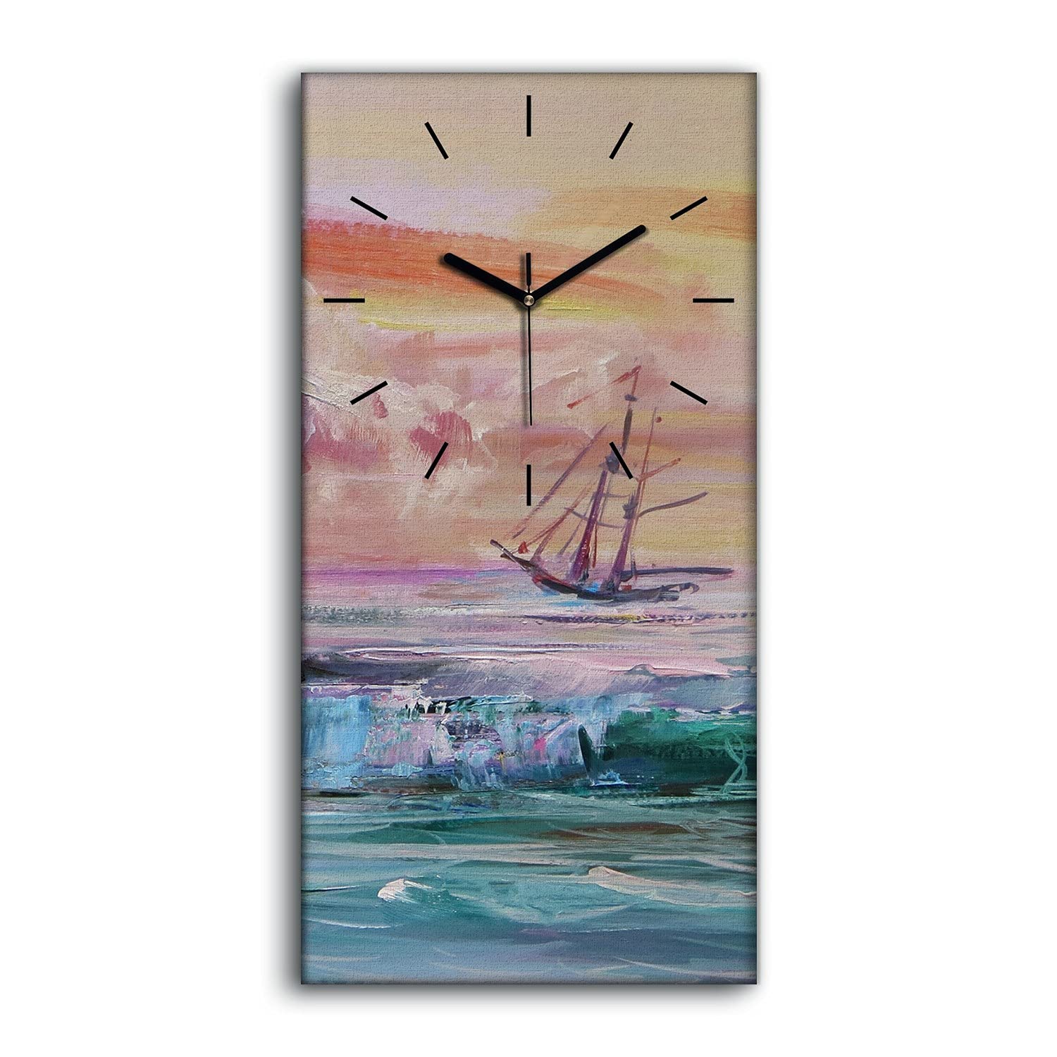 Horloge murale salon moderne motif navire décoration chambre 30x60cm